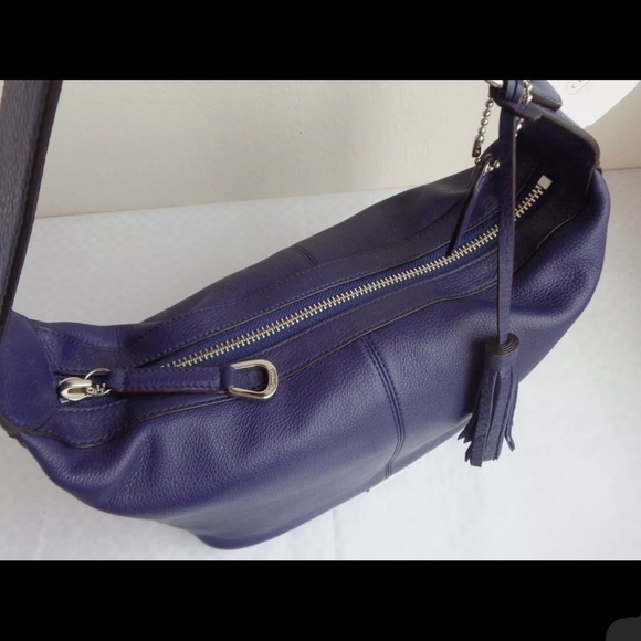 Coach Women's Blue Leather Shoulder Bag - Picture 6 of 15
